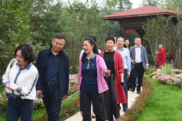 考察組在世園會國際園藝展區(qū)考察。記者 姜寒冬 攝.jpg